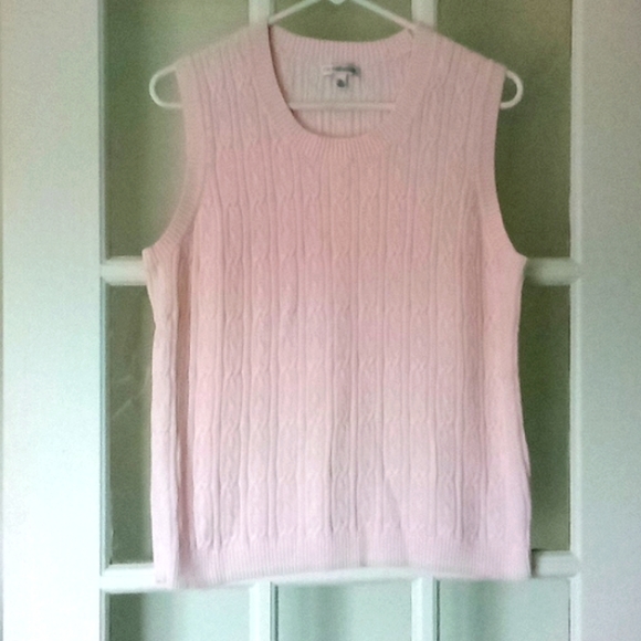 Croft & Barrow pastel pink cable knit sweater vest size XL - Picture 3 of 5